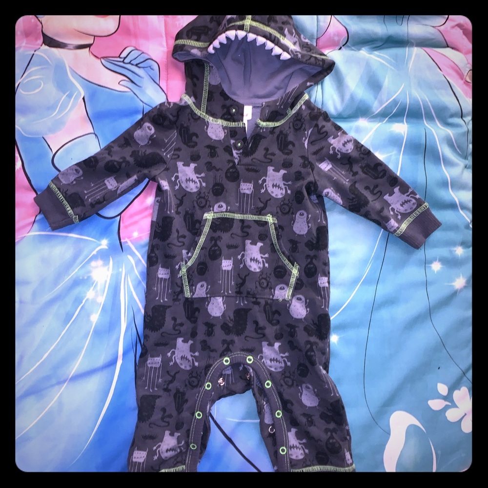 NWOT Cat & Jack Halloween Hood Bodysuit Romper 6m